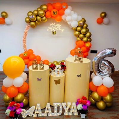Gold and Orange Glow Ring Decoration