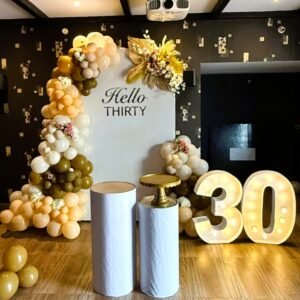 Golden Thirty Balloon Arch Decoration