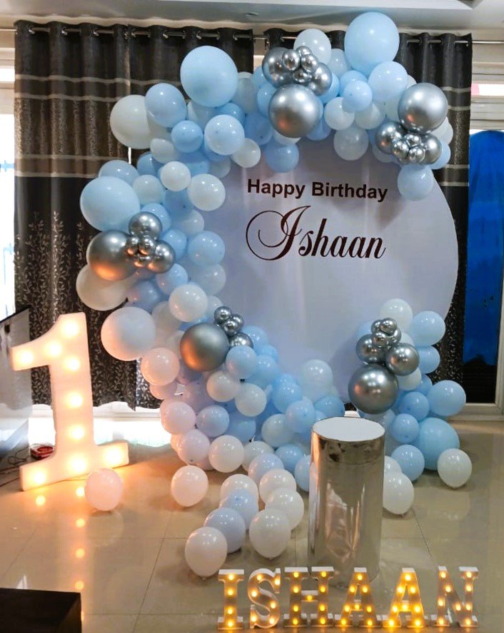 Blue & Silver 1st Birthday Ring Decoration Blue & Silver 1st Birthday Ring Decoration