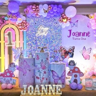 Silver Sequin Fairy Theme Birthday Decor