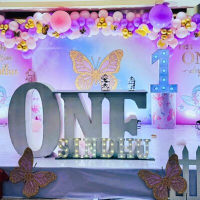 Pink and Purple Fairy Theme Birthday Decor