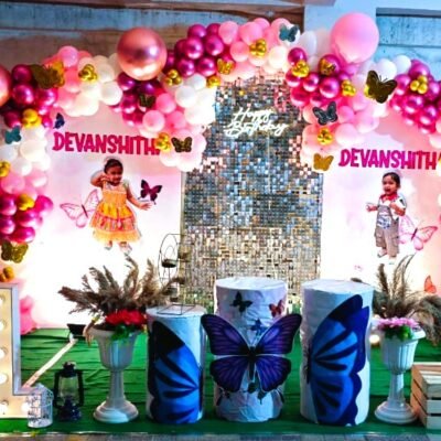 Pink Fairy Theme 1st Birthday Decoration