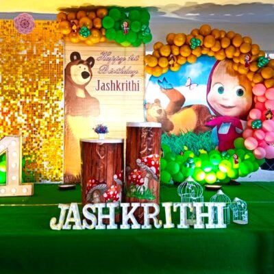 Masha and The Bear First Birthday Decor