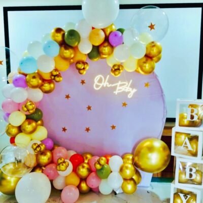 Golden Pastel Baby Shower Ring Decor